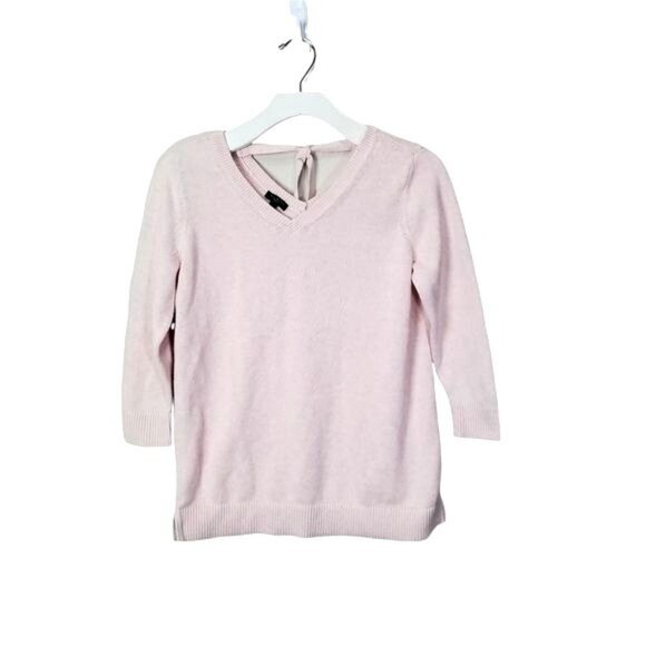 TALBOTS Womens Sweater SZ SP Knit Soft Pink V-Neck‎ Tie Back 100% Pima Cotton - Picture 5 of 9